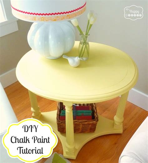 Mellow Yellow DIY Chalk Paint Side Table - The Happy Housie Homemade Chalk Paint, Diy Chalk ...