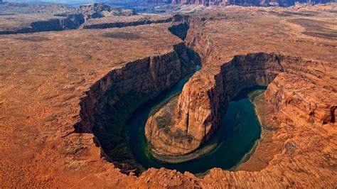 Desert River Aerial Landscape Ravine Grand Canyon Arizona Horseshoe ...