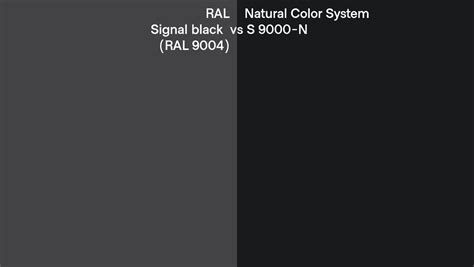 RAL Signal black (RAL 9004) vs Natural Color System S 9000-N side by ...