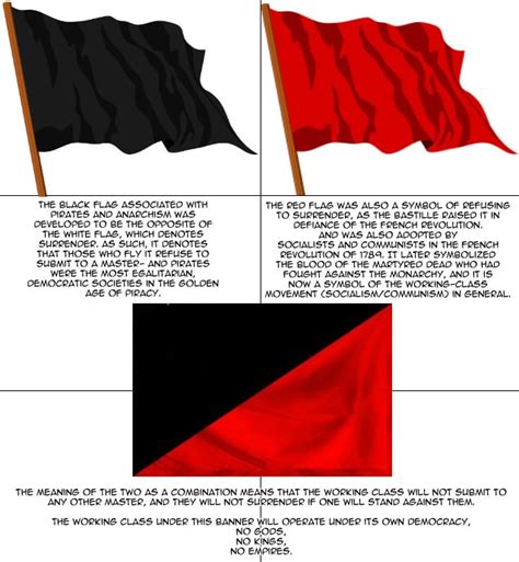 An explanation to the black and red anarchist flag : vexillology