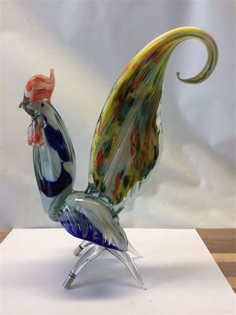 Murano Glass Rooster Figurine. | Hand blown glass art, Murano glass ...