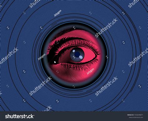 Red Vintage Engraved Drawing Human Eye Stock Vector (Royalty Free ...