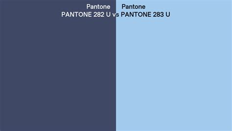 Pantone 282 U vs PANTONE 283 U side by side comparison