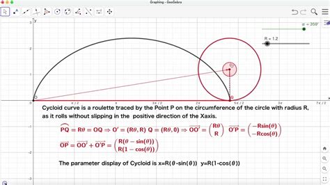 How to illustrate Cycloid curve using GeoGebra classic6. - YouTube