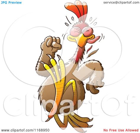 Cartoon of a Running Chicken - Royalty Free Vector Clipart by Zooco #1168950