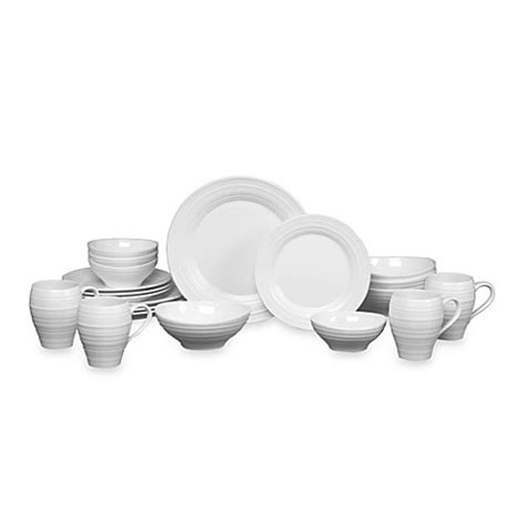 Mikasa® Swirl 20-Piece Dinnerware Set in White - BedBathandBeyond.com