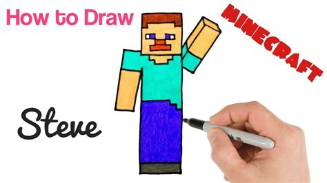 How to Draw Steve from Minecraft easy step by step drawing | Minecraft drawings, How to draw ...