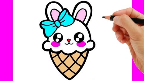 HOW TO DRAW A CUTE ICE CREAM EASY STEP BY STEP - KAWAII DRAWINGS - YouTube