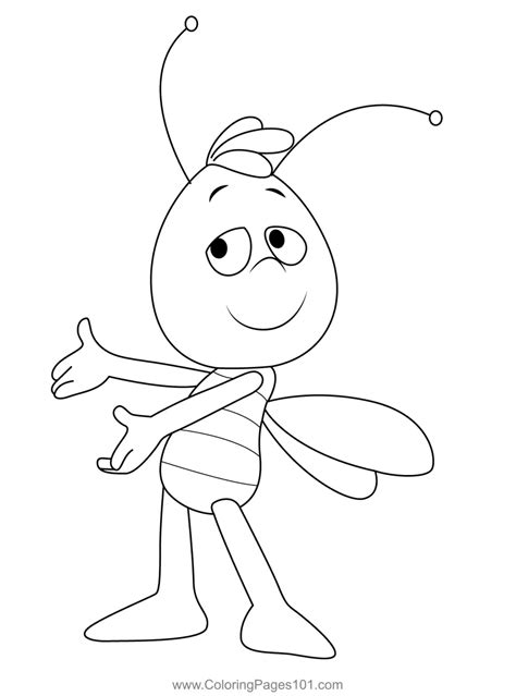 Maya The Bee Willy Coloring Page for Kids - Free Maya the Bee Printable Coloring Pages Online ...