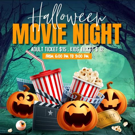 halloween movie night Template | PosterMyWall