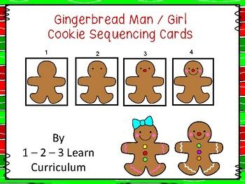 Gingerbread Man Sequencing Cards by 123 Learn Curriculum | TPT