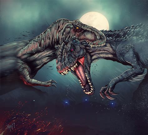 Jurassic World- T-Rex vs The Indominus Rex by Trustkill-Jonathan on DeviantArt