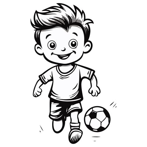 Kids Playing Soccer Clip Art Black And White