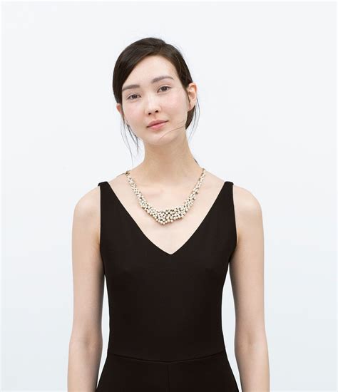 BACK NECKLACE WITH PEARLS - View all - Accessories - WOMAN | Back necklace, Women, Zara