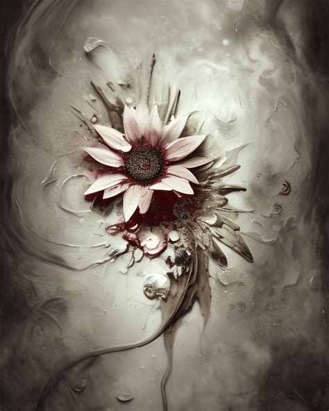 Vintage Flowers on Dark Background · Creative Fabrica