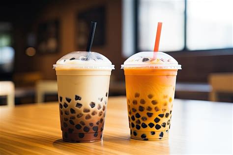 Premium AI Image | Taiwanese bubble tea and Thai bubble tea