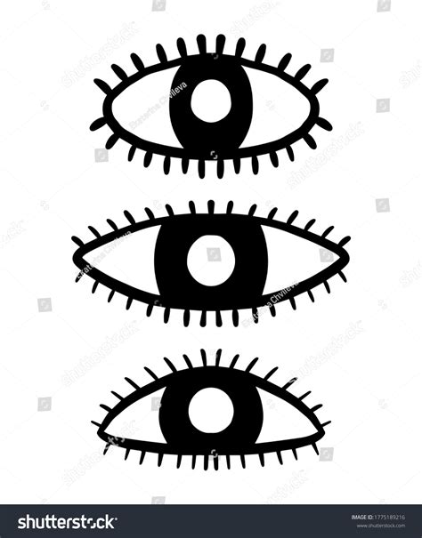 Three Eye Symbols Hand Drawn Cartoon Stock Vector (Royalty Free) 1775189216