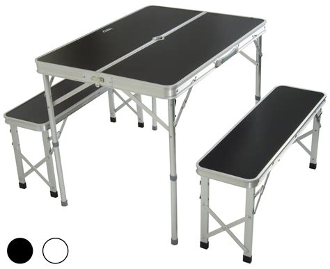 Andes Aluminium Folding Portable Camping/Picnic Outdoor Table & Stool Chair Set | eBay