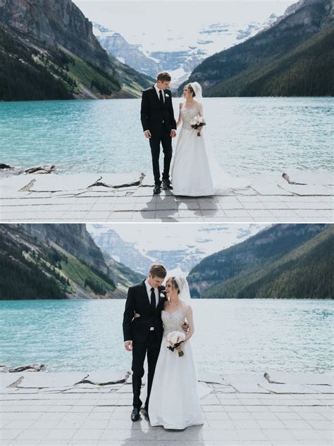 Intimate Chateau Lake Louise wedding & Moraine Lake Portraits