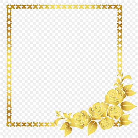 Rose Gold Border Vector Hd Images, Gold Rose Decorative Pattern Border ...