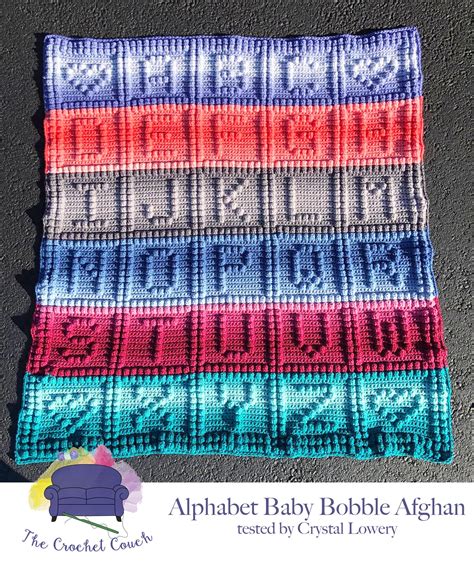 Alphabet Baby Afghan Bobble Stitch Crochet Pattern, Written Row by Row, Color Counts, Instant ...