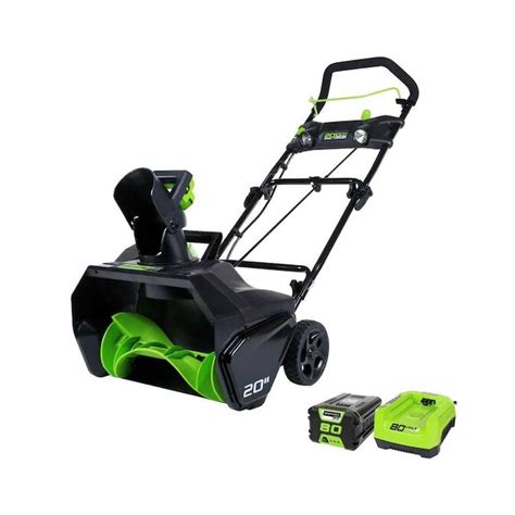 Greenworks Pro 80-Volt Max 20-in Single-Stage with Auger Assistance Cordless Electric Snow ...