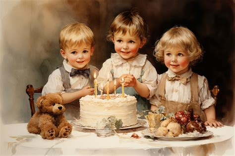 Vintage Kids Birthday Party Art Free Stock Photo - Public Domain Pictures