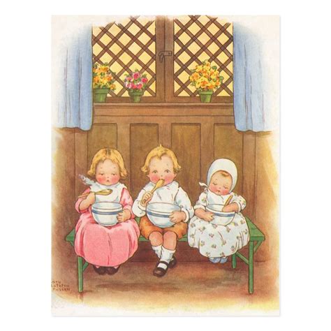 Vintage Pease Porridge Hot Childrens Nursery Rhyme Postcard | Zazzle.com.au