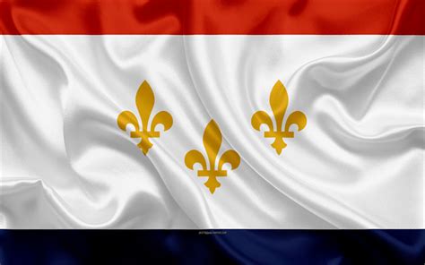 Download wallpapers Flag of New Orleans, 4k, silk texture, American ...