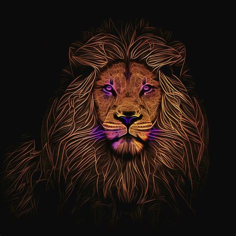 Neon Lion Art Digital Art by John Neff - Fine Art America