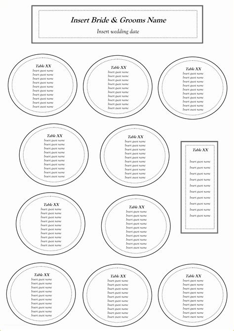 Free Wedding Seating Chart Template Excel Of Free Table Seating Chart Template ...