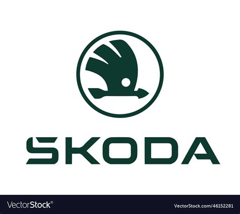 Skoda brand logo symbol with name green design Vector Image