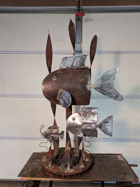 Fish sculpture I made from old shovels and scrap metal.. | Scrap metal art, Metal tree wall art ...