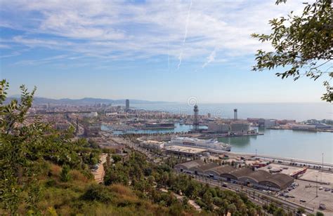 Aerial view of Barcelona stock image. Image of landmark - 28318513