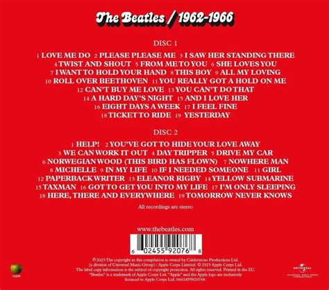 The Beatles Red Album 1962-1966 (2CD) 2023 Edition [NEW] SEALED 602455920768 | eBay