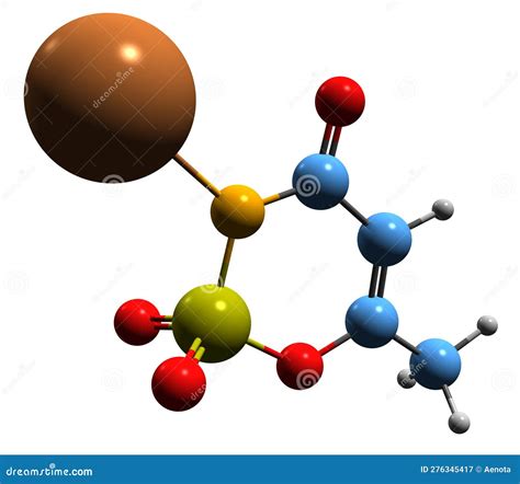 3D Image of Acesulfame Potassium Skeletal Formula Stock Illustration - Illustration of reagent ...