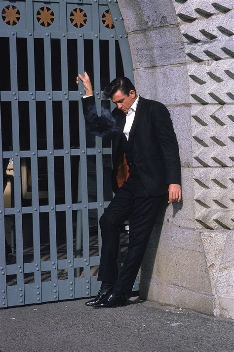 Photographs Publicity Photo Johnny Cash Folsom Prison PHOTO Standing in front State Prison ...