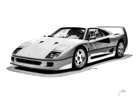 Ferrari F40 | Realistic Drawing | Behance :: Behance