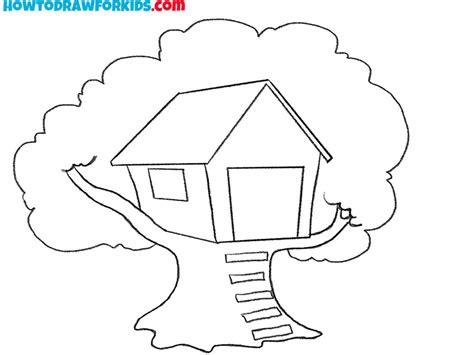 How To Draw A Treehouse For Kids