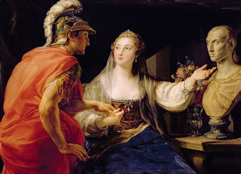 Cleopatra Showing Octavius The Bust Of Julius Caesar Oil On Canvas Photograph by Pompeo Girolamo ...