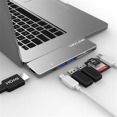 USB-C Hub Adapter, Aluminum Multi-port USB-C Mini Dock for 2016/2017 ...