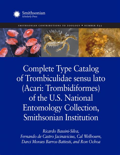 (PDF) Complete Type Catalog of Trombiculidae sensu lato (Acari: Trombidiformes) of the U.S ...