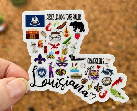 Louisiana Sticker Louisiana Symbols Stickers State Sticker | Etsy