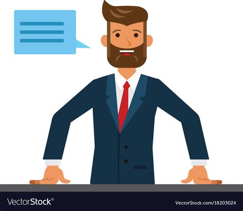 Business man entrepreneur close up cartoon flat Vector Image