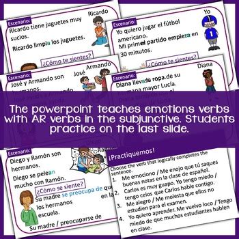 Spanish Subjunctive AR & Emotion Verbs Lesson - el subjuntivo by Miss Senorita