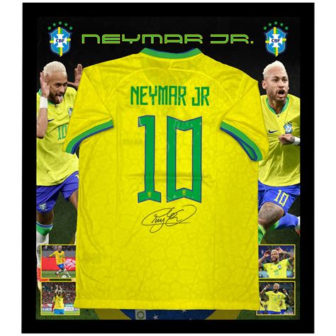 Soccer – Neymar Jr. Signed & Framed Brazil Jersey | Taylormade ...