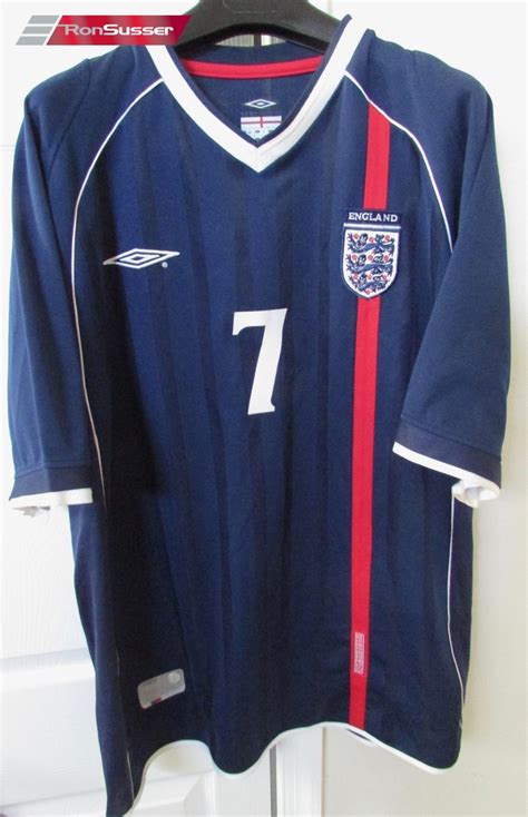 David Beckham #7 England Soccer Jersey Dark Blue Adult XL by Umbro ...