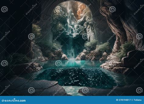 Waterfall In A Cave Royalty-Free Stock Photo | CartoonDealer.com #278027475