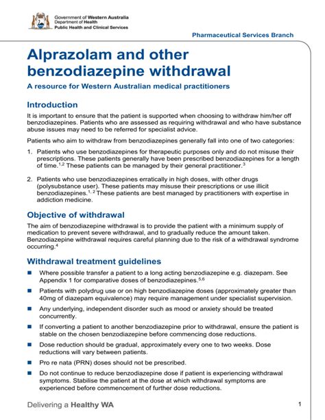 Alprazolam and other benzodiazepine withdrawal