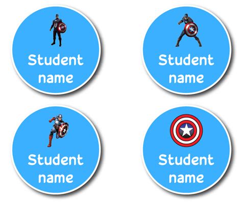 Captain America | Round labels | Custom Stickers Made Easy